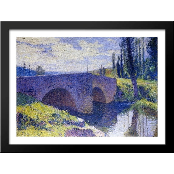 Bridge of Saint Medard at Midday 38x28 Large Black Wood Framed Print Art by Henri Martin