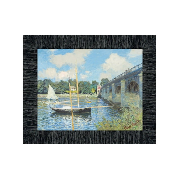 Bridge on Argentueil by Claude Monet Framed Wall Art Print, Coastal Wall Decor, 11x14 2418