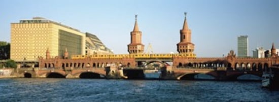 Bridge on a river Oberbaum Brucke Berlin Germany Canvas Art - Panoramic Images (36 x 13)