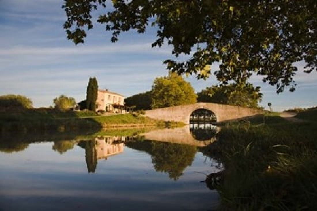 Bridge over Canal du Midi Canvas Art - David Barnes DanitaDelimont (36 x 24)