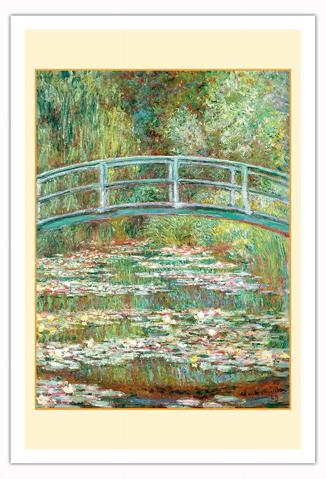 Bridge over a Pond of Water Lilies - From an Original Color