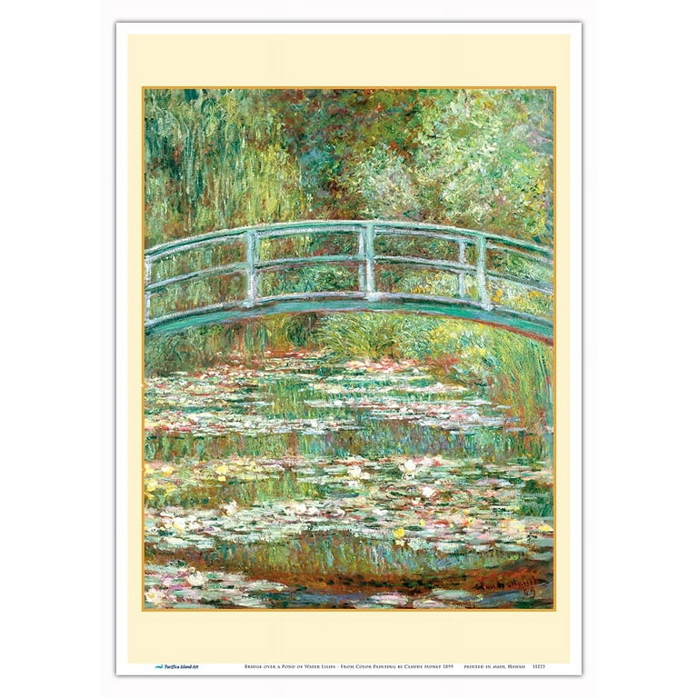 Bridge over a Pond of Water Lilies - From an Original Color