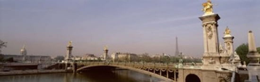 Bridge over a river Alexandre III Bridge Eiffel Tower Paris France Canvas Art - Panoramic Images (18 x 6)