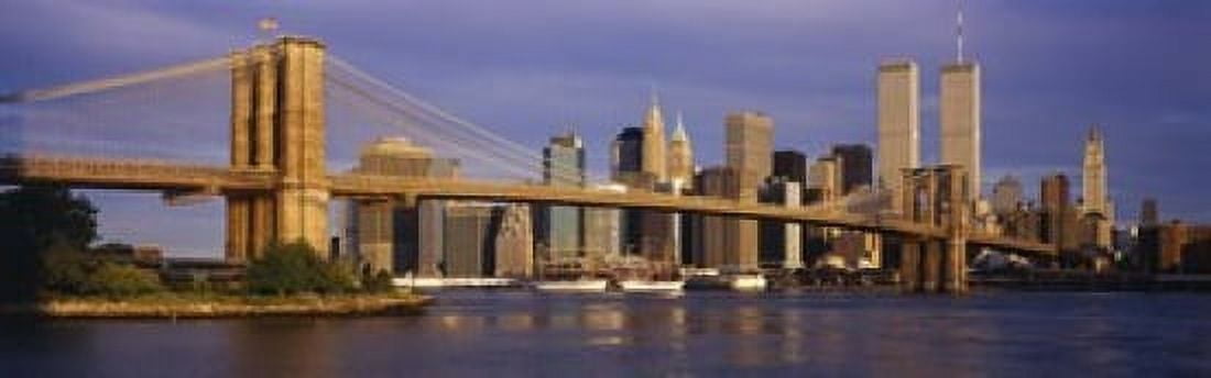 Bridge over a river Brooklyn Bridge Manhattan New York City New York State USA Canvas Art - Panoramic Images (18 x 6)