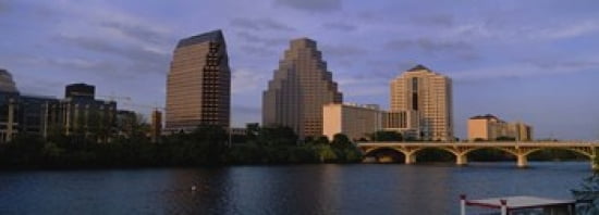 Bridge over a river Congress Avenue Bridge Austin Texas USA Canvas Art - Panoramic Images (36 x 13)