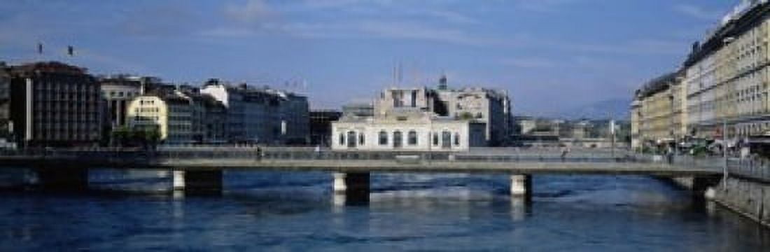 Bridge over a river Geneva Switzerland Canvas Art - Panoramic Images (18 x 6)