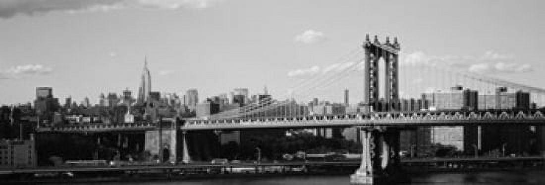 Bridge over a river Manhattan Bridge Manhattan New York City New York State USA Canvas Art - Panoramic Images (18 x 7)
