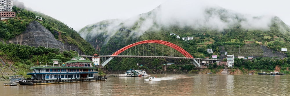Bridge over a river Yangtze River China Canvas Art - Panoramic Images (12 x 36)