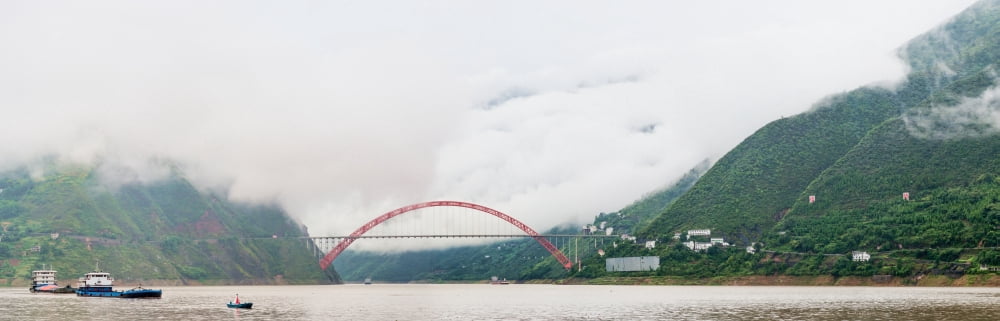 Bridge over a river Yangtze River China Canvas Art - Panoramic Images (6 x 18)