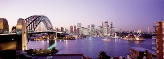 Bridge over an inlet Sydney Harbor Bridge Sydney New South Wales Australia Canvas Art - Panoramic Images (36 x 13)