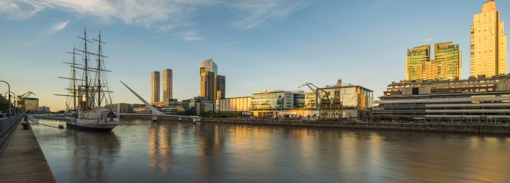 Bridge over river Puente De La Mujer Puerto Madero Buenos Aires Argentina Canvas Art - Panoramic Images (36 x 12)