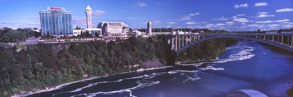 Bridge over river from Niagara Falls Niagara River Niagara County New York State USA Canvas Art - Panoramic Images (36 x 12)