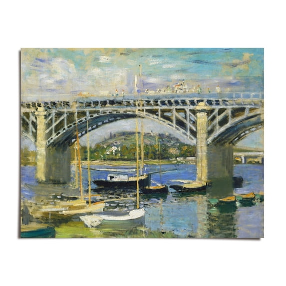 Bridge over the River at Argenteuil - Claude Monet - 10x12 - Wall Art Print - UNFRAMED