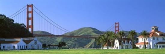 Bridge viewed from a park Golden Gate Bridge Crissy Field San Francisco California USA Canvas Art - Panoramic Images (36 x 12)