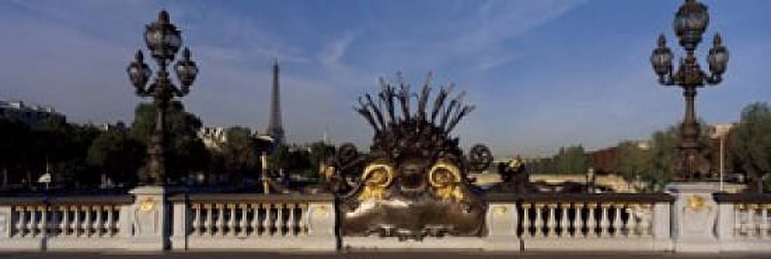 Bridge with a tower in the background Pont Alexandre III Eiffel Tower Paris Ile-De-France France Canvas Art - Panoramic Images (18 x 6)