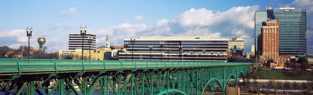 Bridge with buildings in the background Gay Street Bridge Knoxville Tennessee USA Canvas Art - Panoramic Images (27 x 9)