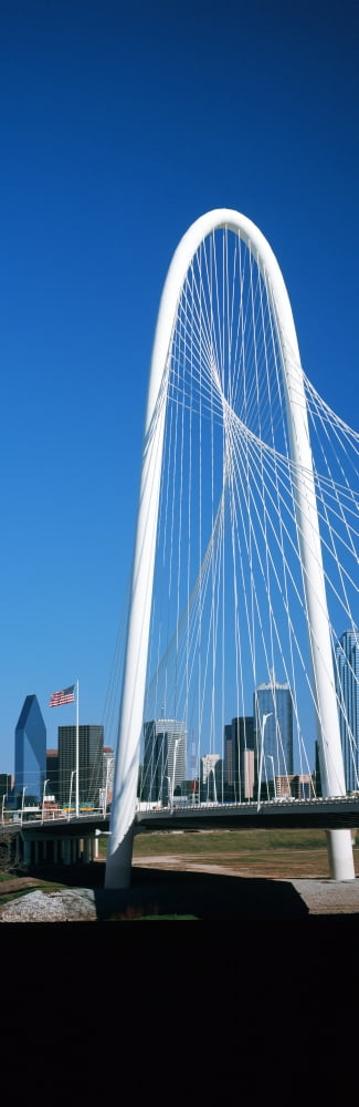 Bridge with skyscrapers in the background Margaret Hunt Hill Bridge Dallas Texas USA Canvas Art - Panoramic Images (36 x 12)