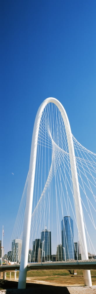 Bridge with skyscrapers in the background Margaret Hunt Hill Bridge Dallas Texas USA Canvas Art - Panoramic Images (36 x 12)