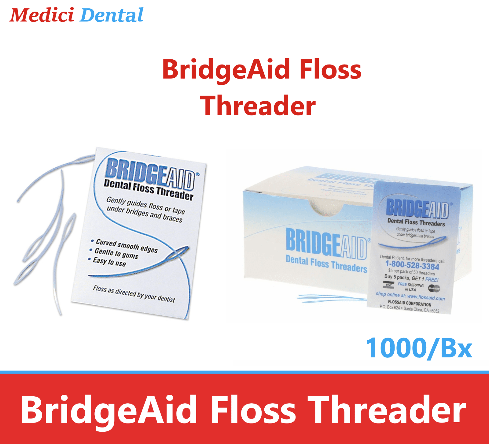 BridgeAid Dental Floss Threader Ortho flossing under bridges and braces ...