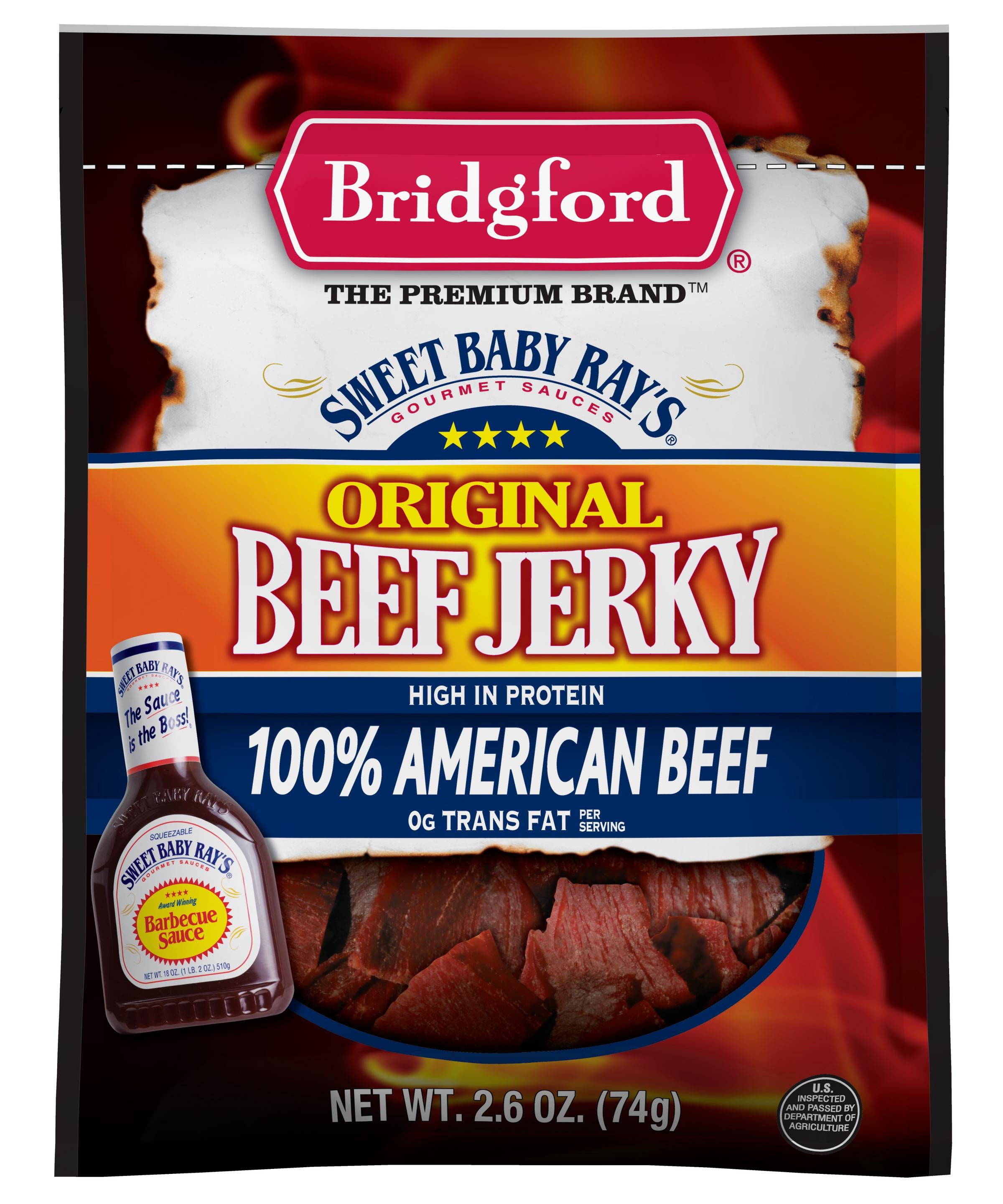 Bridgeford Sweet Baby Rays Original Beef Jerky, 2.6 oz