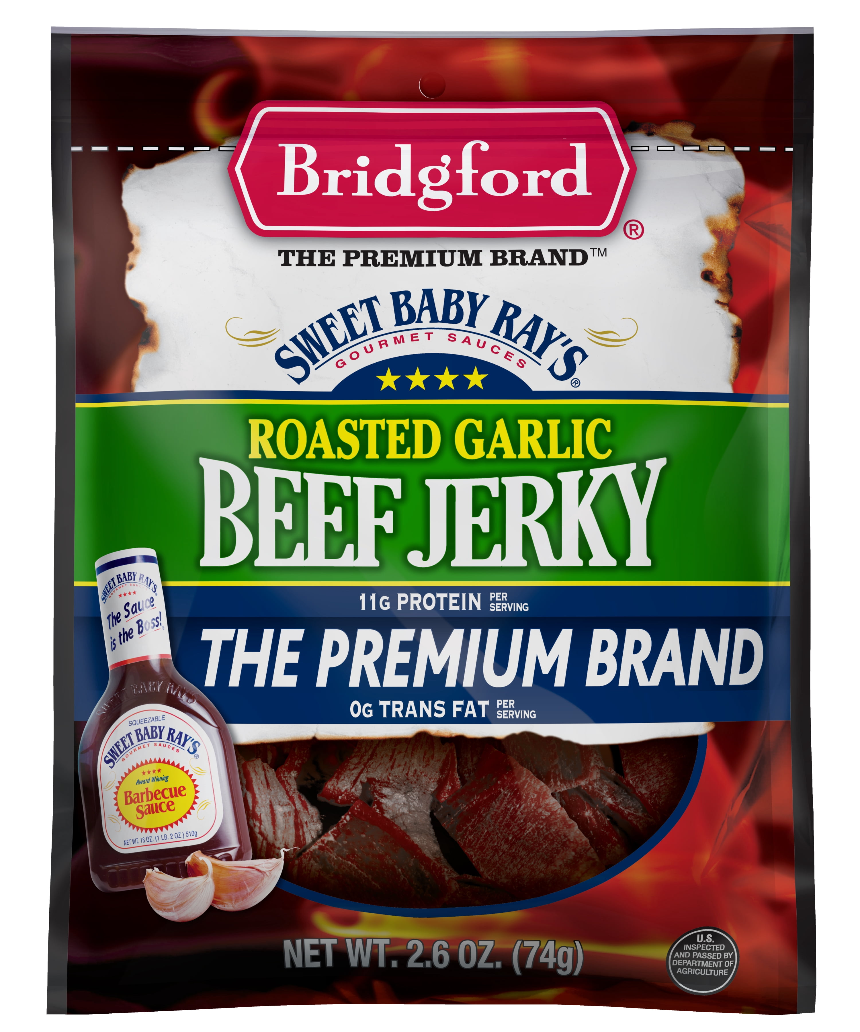Bridgford Sweet Baby Rays Roasted Garlic Beef Jerky, 2.6 oz