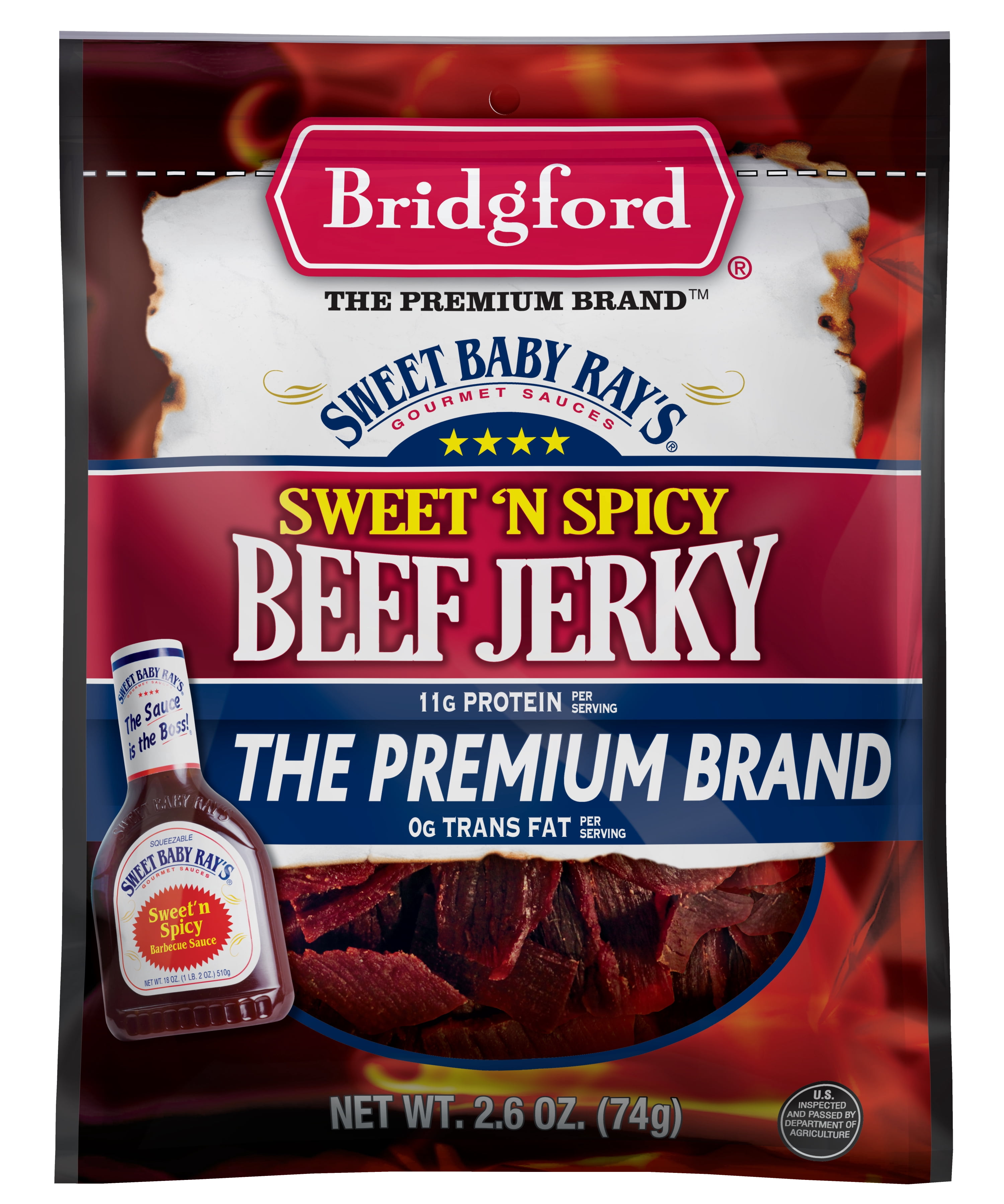 Bridgeford Sweet Baby Rays Sweet N' Spicy Beef Jerky, 2.6 oz