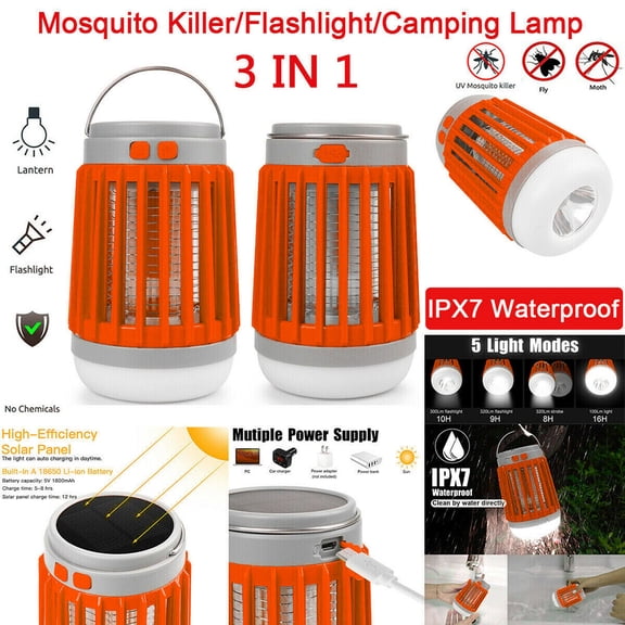 Bridgeoh Indoor & Outdoor 45 m Waterproof Solar Insect Killer Lamp, White