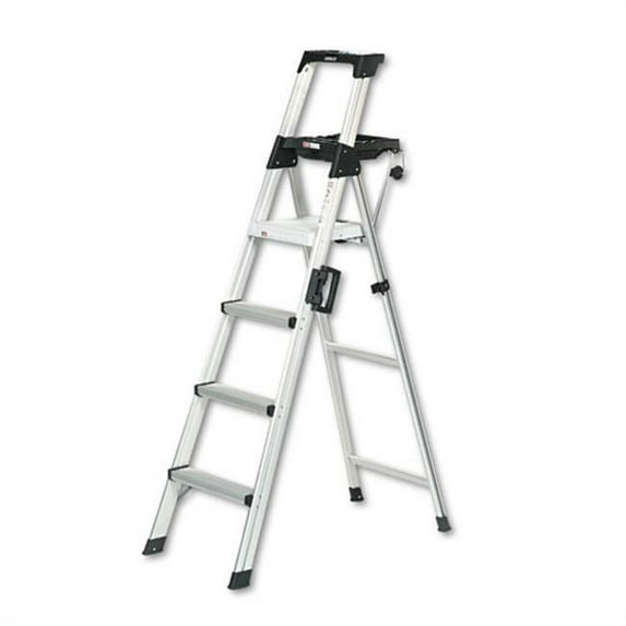 Bridgeport 2061AABLD Six-Foot Lightweight Aluminum Folding Step Ladder w/Leg Lock & Handle, 300lb