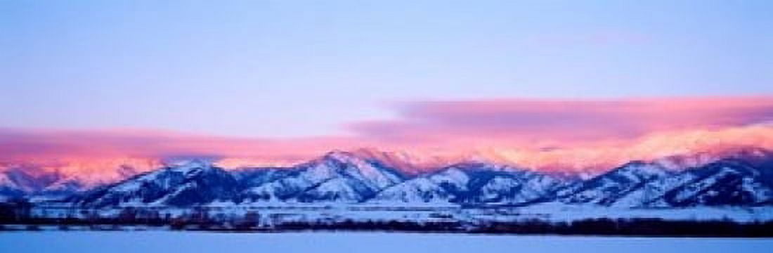 Bridger Mountains Sunset Montana Canvas Art - Panoramic Images (37 x 12)