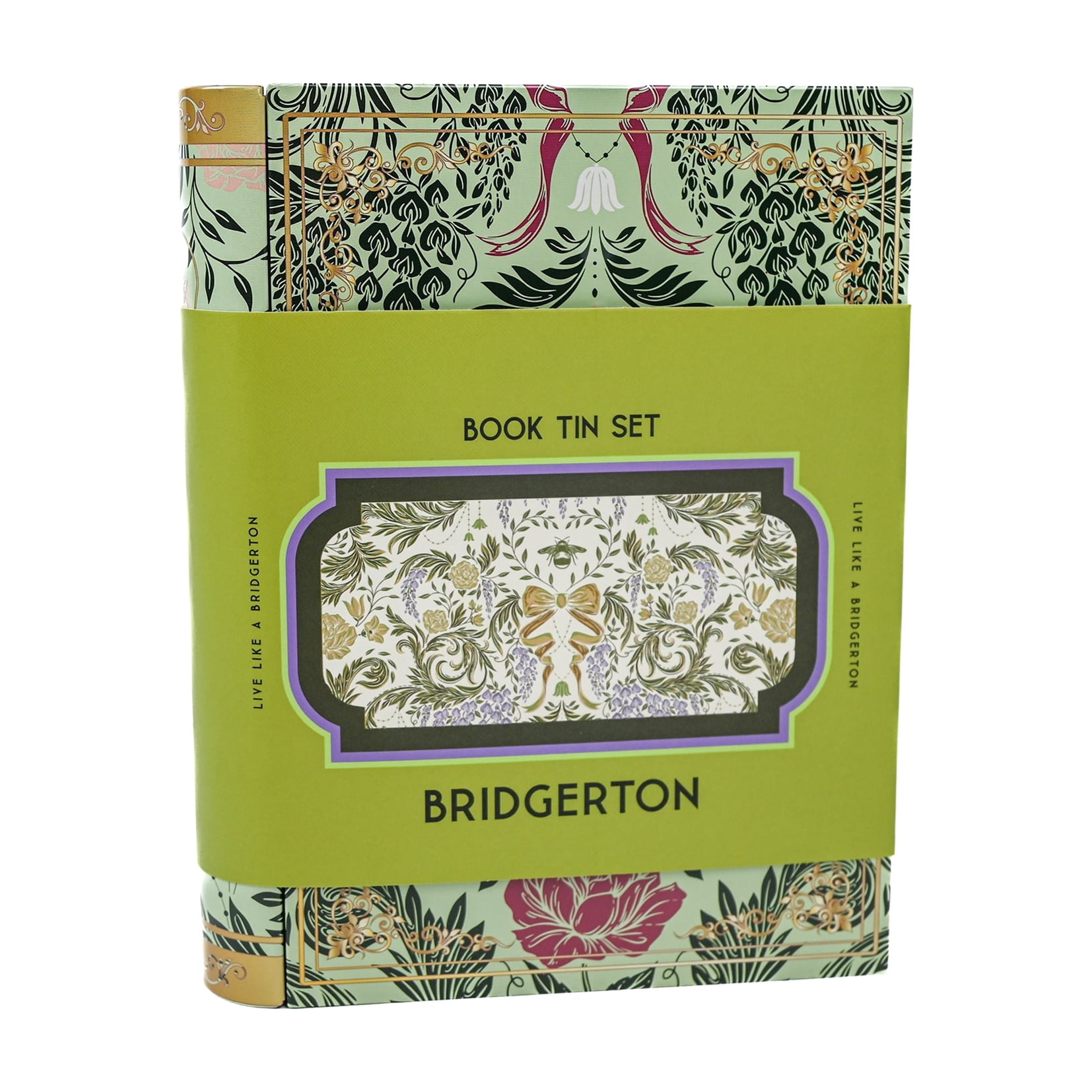 Bridgerton, 4 Piece Green Set with Socks, Bookmark, and Bow, One-Size, Netflix Official Collection