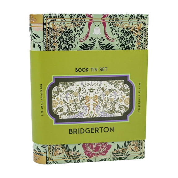 Bridgerton, 4 Piece Green Set with Socks, Bookmark, and Bow, One-Size, Netflix Official Collection