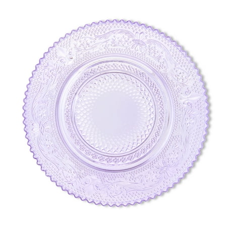 Bridgerton Glass Dessert Plate, Purple