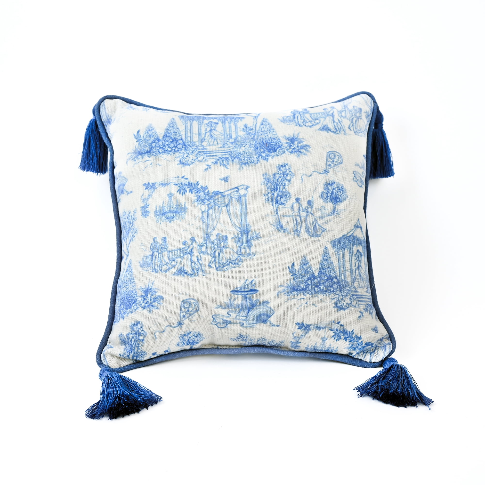 Bridgerton, White and Blue Pillow 10" X 10", Dating
