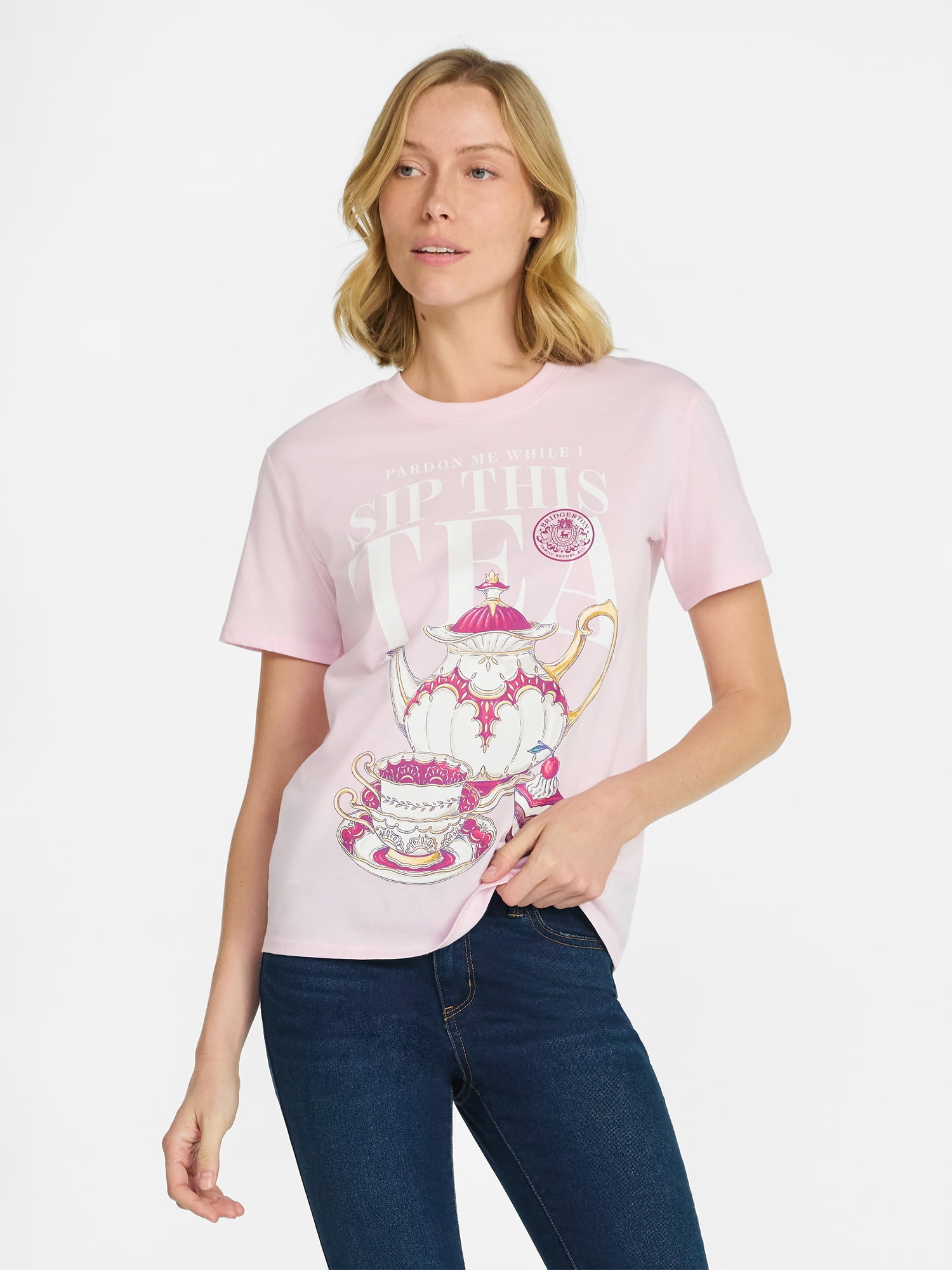 Netflix Bridgerton Women's Graphic Tee with Short Sleeves, Sizes XXS-XXL