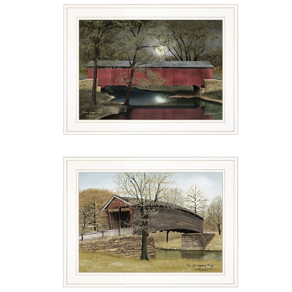 Bridges Vignette of 2-Piece By Billy Jacobs Printed Wall Art Wood Multi-Color