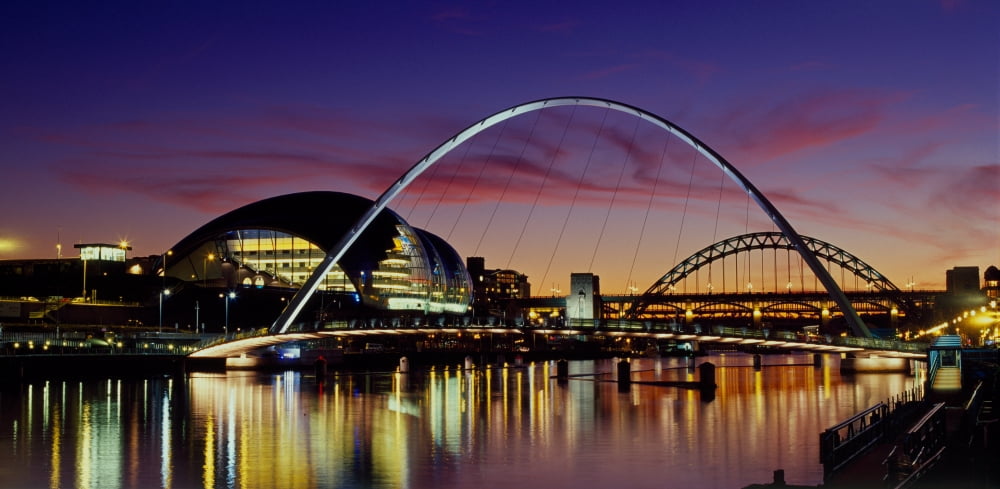 Bridges across a river Tyne River Newcastle-Upon-Tyne Tyne And Wear England Canvas Art - Panoramic Images (36 x 12)