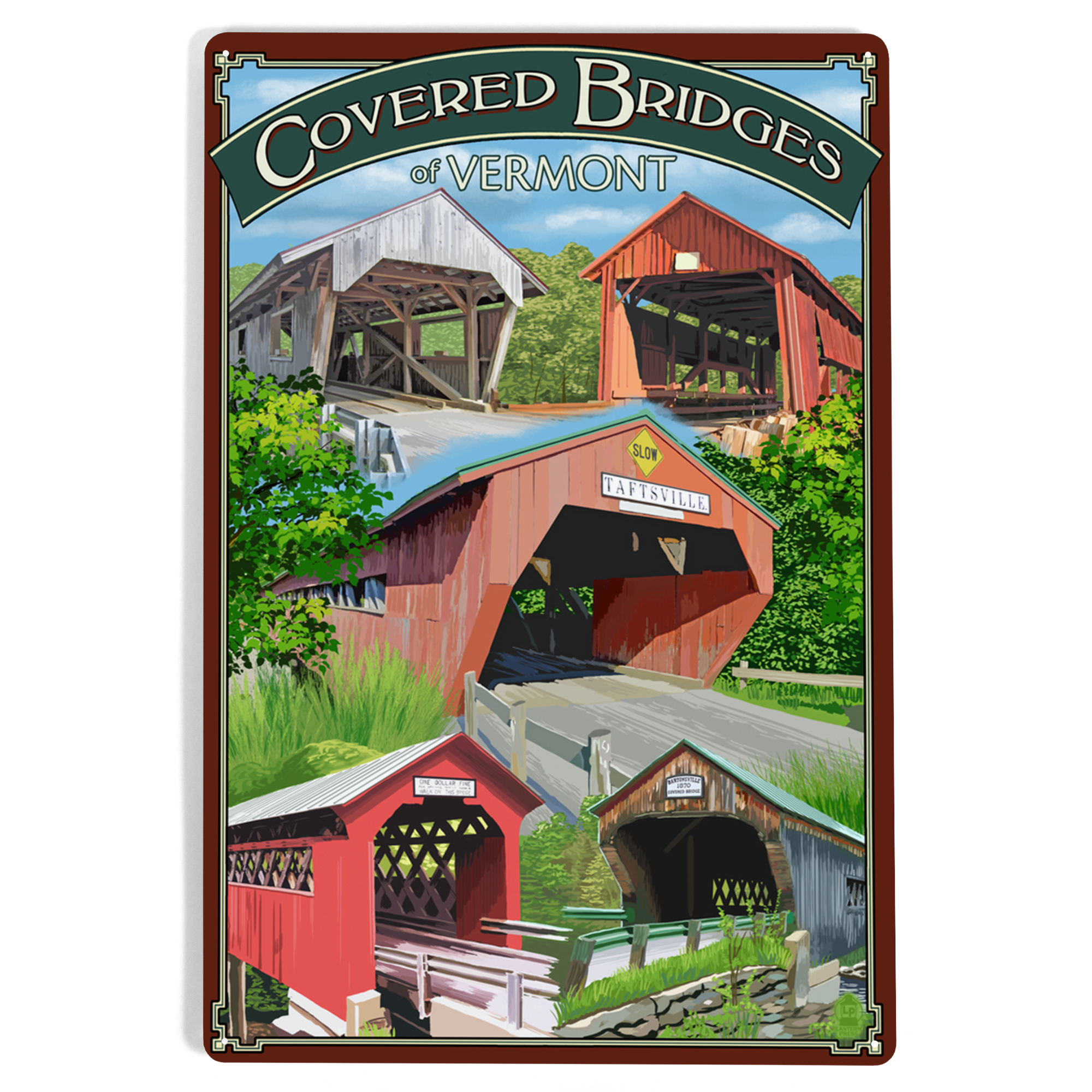 Bridges of Vermont, Montage (12x18 Aluminum Art, Indoor Outdoor Metal ...