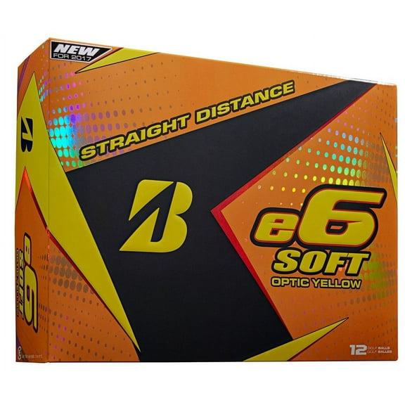 Bridgestone 2017 e6 Soft Yellow Straight Distance Low Spin Golf Balls, 1 Dozen