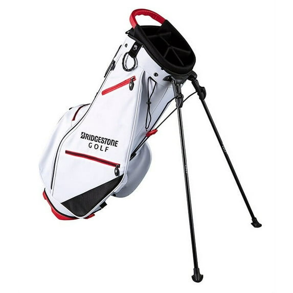 Bridgestone 2020 Lightweight 5-Way Stand White, Black, Red Golf Bag