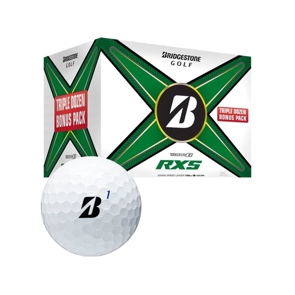 Bridgestone 2024 Tour B RXS Golf Balls 3-Dozen (36), White -