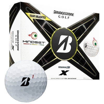 Bridgestone 2024 Tour B X Mindset Golf Balls 3-Dozen (36), White -