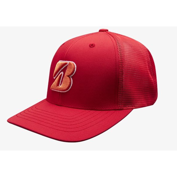 Bridgestone Eco Mesh Full Color Hat (Red, Adjustable) 2024 Golf Cap NEW