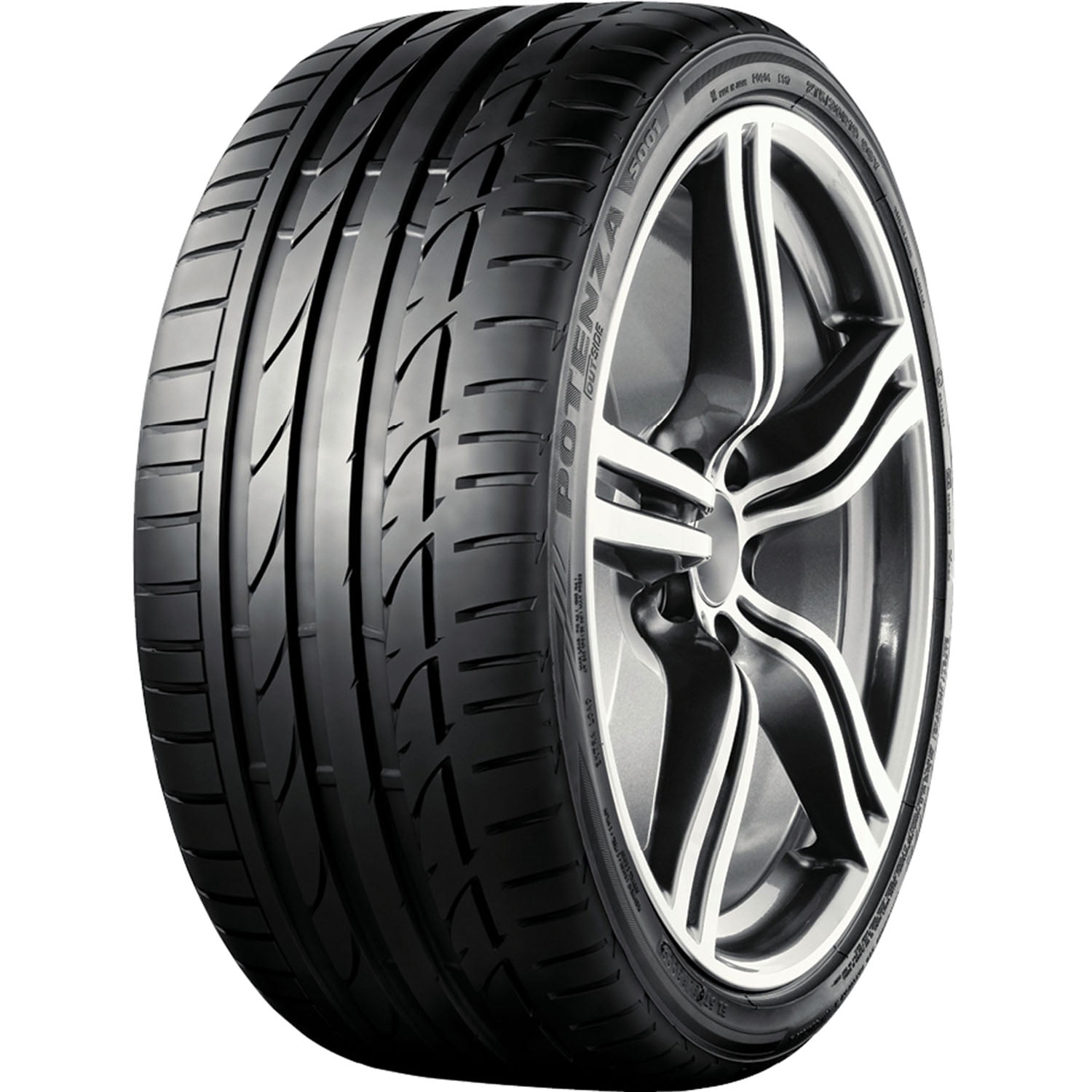 Bridgestone Potenza S001 RFT Summer 225/40R19 93Y XL Passenger Tire Fits:  2015-23 Mercedes-Benz C300 4Matic, 2017-23 BMW 330i Base