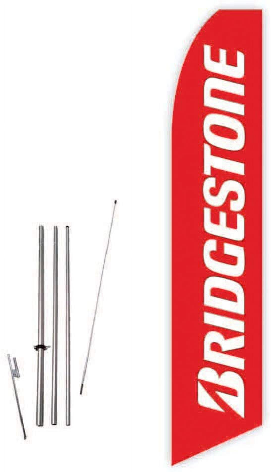 Bridgestone (Red) Super Novo Feather Flag - Complete with 15ft Pole Set and Ground Spike