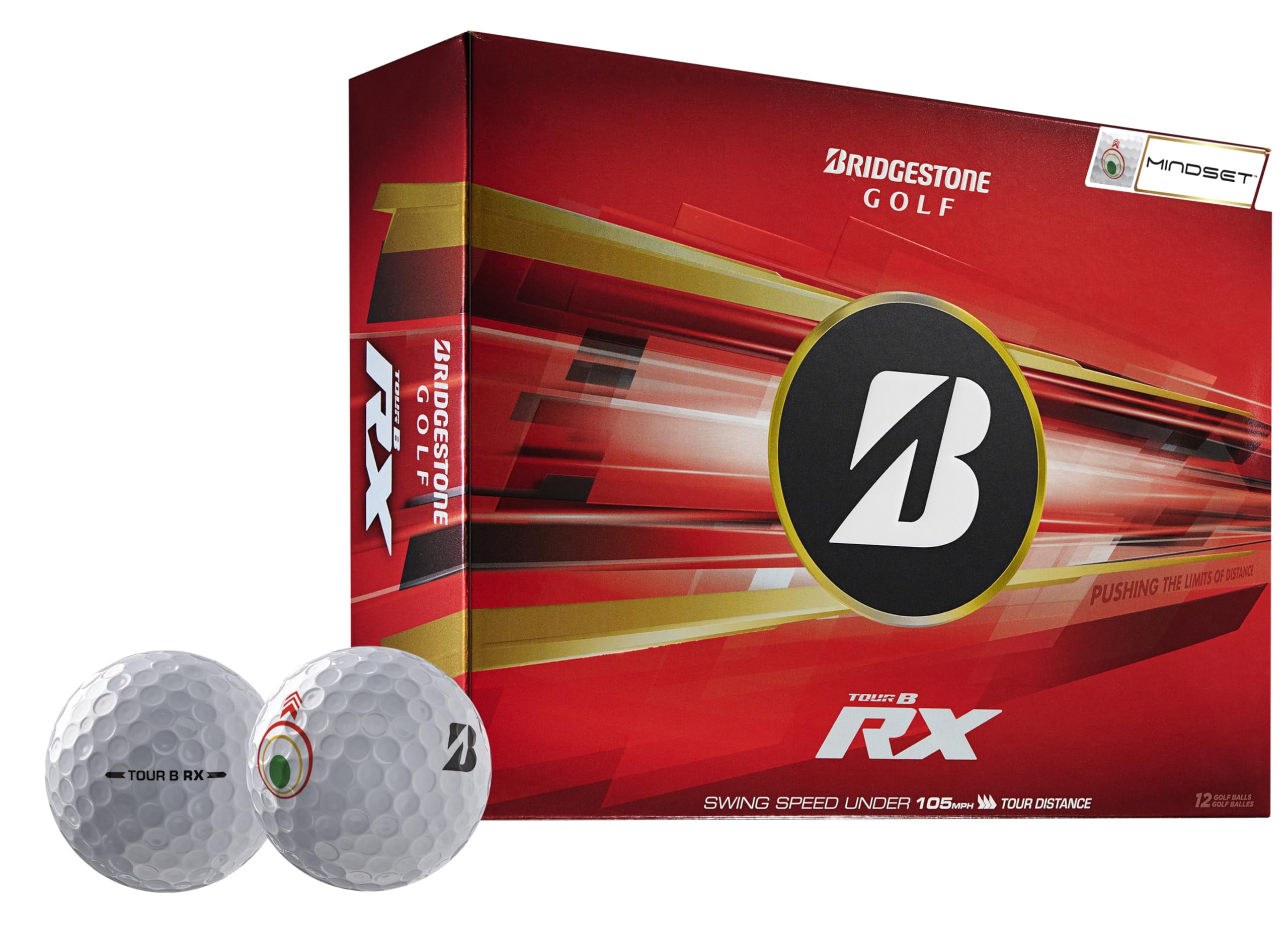 Bridgestone Tour B-RX Mindset Golf Balls (White, 12pk) 1 Dozen  2026 NEW