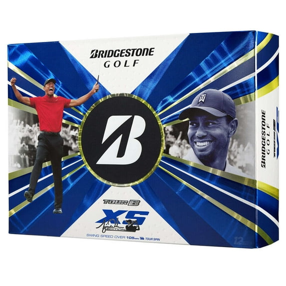 Bridgestone Tour B XS Golf Balls Tiger Woods Edition, 12 Pack, White