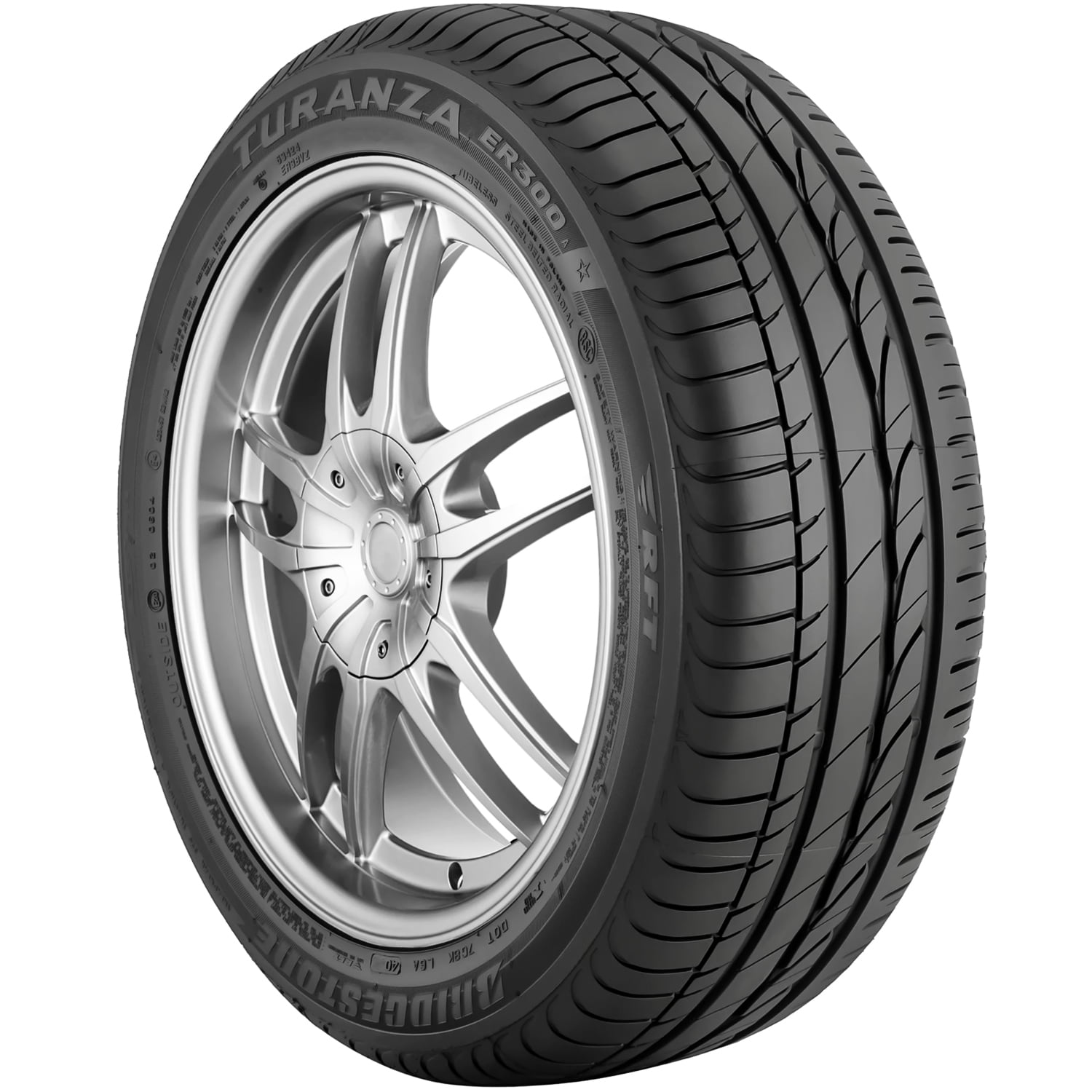 Bridgestone Turanza ER300A RFT 205/55R16 91W (OE) Performance Run Flat Tire Fits: 2012-13 Honda Civic EX-L, 2014-15 Honda Civic EX