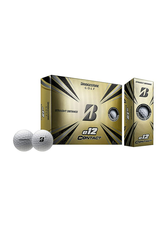 Bridgestone e12 CONTACT Golf Balls w/ Contact Force Dimples, White, 12 Pack