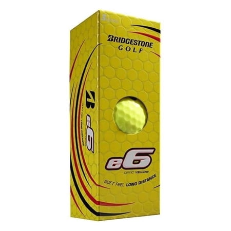 Bridgestone e6 Golf Balls (3pk, Yellow, 2021) Soft Feel, Long Distance