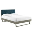thumbnail image 1 of Modway Bridgette 63.5" Queen Wood Platform Bed with Angular Frame in Gray/Azure, 1 of 7